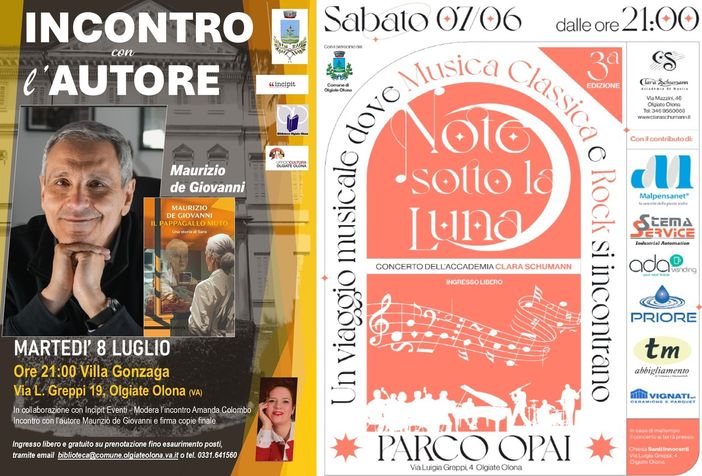 Maurizio de Giovanni incanta ancora Olgiate Olona. E la musica accende Villa Gonzaga