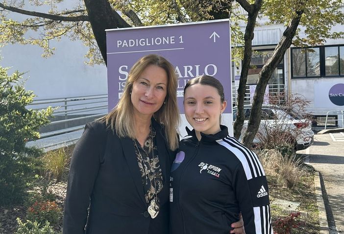 Roberta Dominici con l'amministratore delegato del San Carlo Sara Tosi