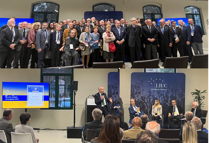 Momenti del dibattito alla Liuc e dell'incontro con i fondatori