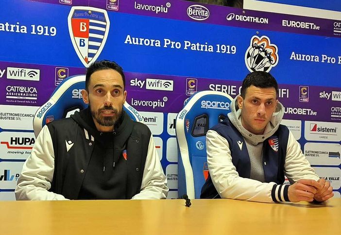 VIDEO. Pro Patria, l'analisi del ko. Bolzoni: «Buon atteggiamento, ma non basta». Mora: «Lavorare e dare di più»