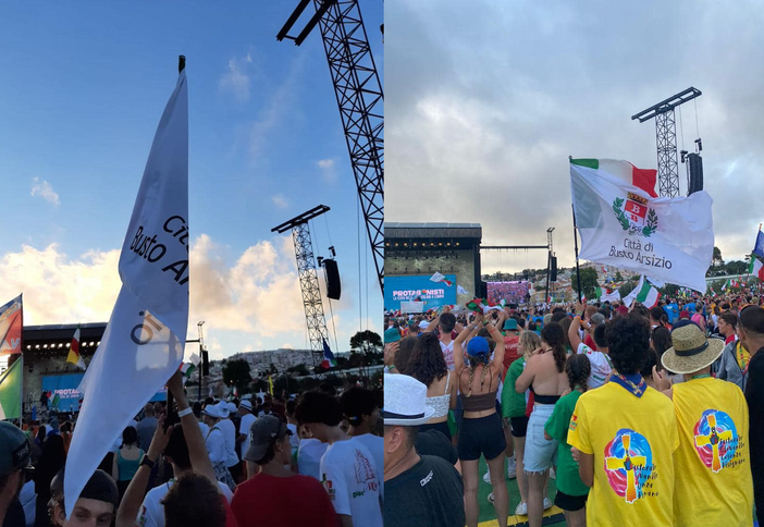 Alla Gmg la bandiera dei 126 giovani di Busto Alla Gmg la bandiera dei 126 giovani di Busto