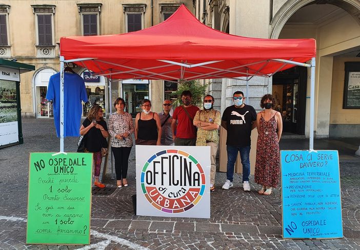 Officina di cura urbana in piazza a Gallarate contro l'ospedale unico