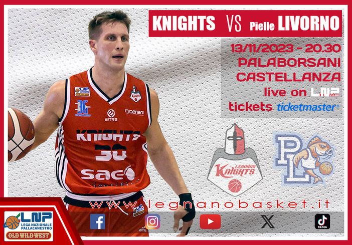 Basket, serie B: monday night per Legnano contro Livorno