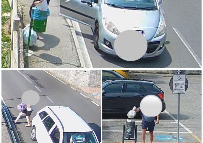 Le immagini della videosorveglianza pubblicate dal Comune di Cavaria con Premezzo che riprendono gli incivili che abbandonano i rifiuti