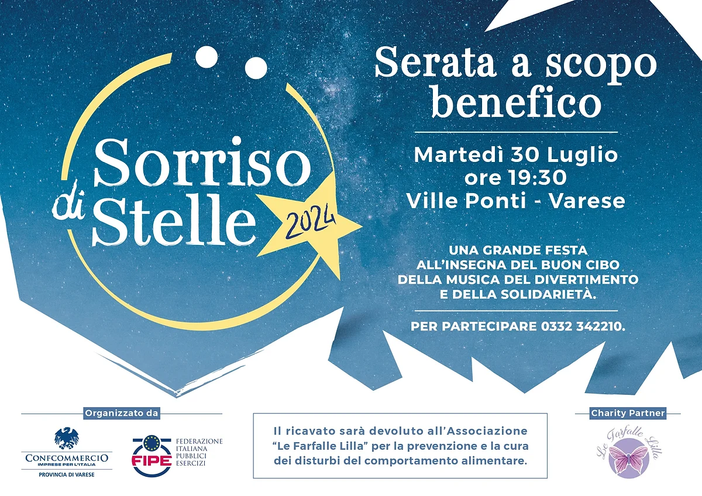 Una serata “Sotto le stelle” a Ville Ponti per far volare la beneficenza Una serata “Sotto le stelle” a Ville Ponti per far volare la beneficenza