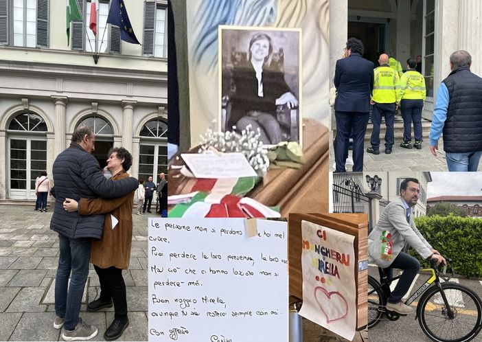 Il feretro di Mirella Cerini, l'abbraccio del sindaco di Busto e l'arrivo di quello di Legnano Il feretro di Mirella Cerini, l'abbraccio del sindaco di Busto e l'arrivo di quello di Legnano