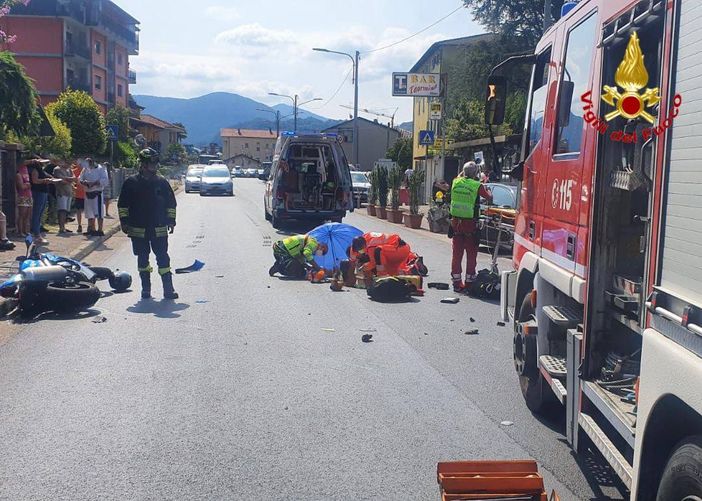 Lavena Ponte Tresa, scontro tra un'auto e una moto: 36enne elitrasportata in ospedale