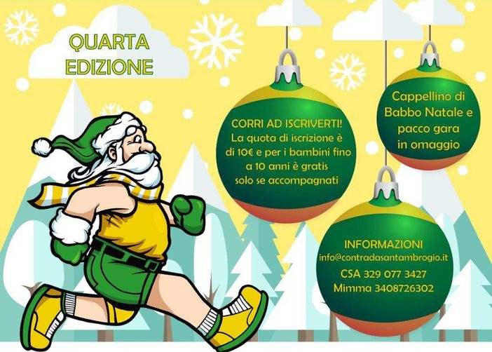 Domenica 4 si corre la Runt’Ambroeus... con i cappelli da Babbo Natale