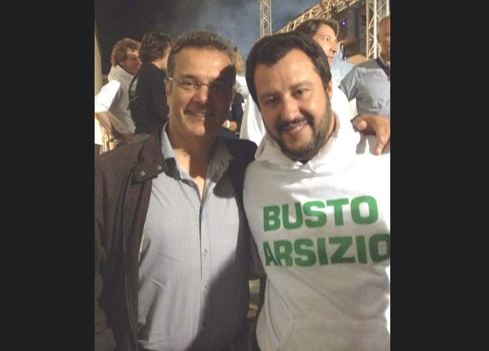 Albani con il leader leghista Salvini Albani con il leader leghista Salvini