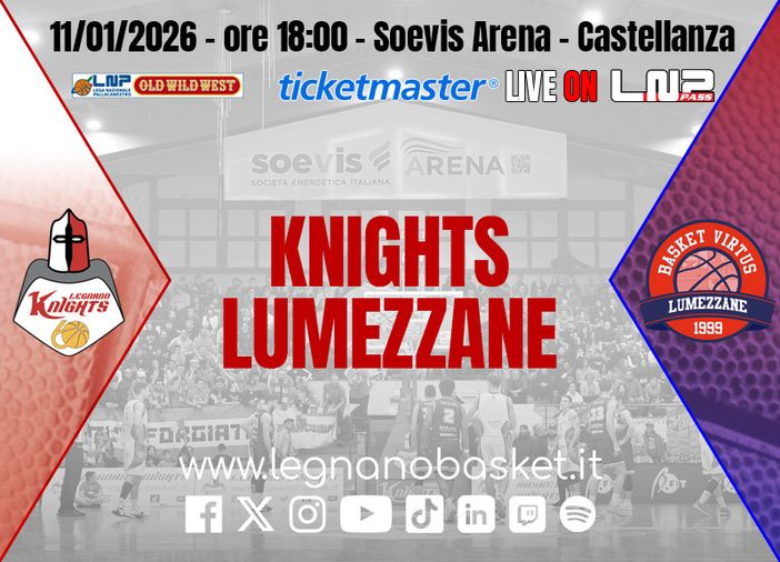 I Knights tornano in casa: domenica sfida a Lumezzane in crescita