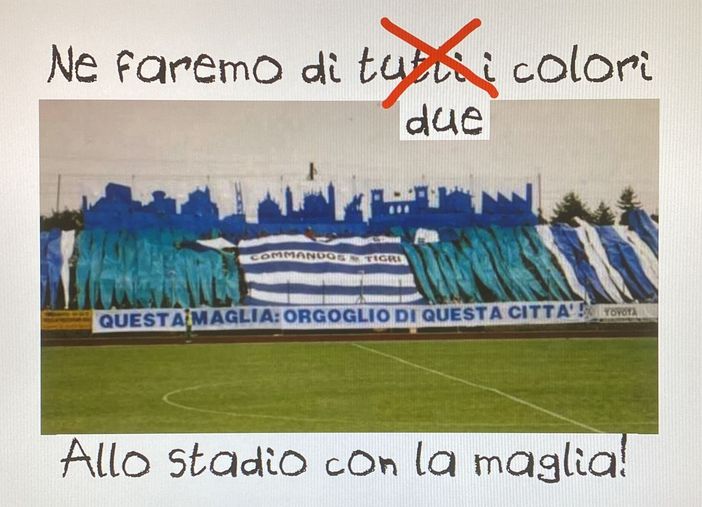 «Ne faremo di due colori». L'invito al pubblico della Pro Patria