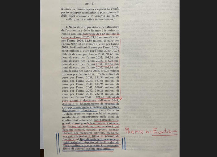 Italia-Svizzera, Lega: «Miglioramenti importanti voluti da noi» Italia-Svizzera, Lega: «Miglioramenti importanti voluti da noi»