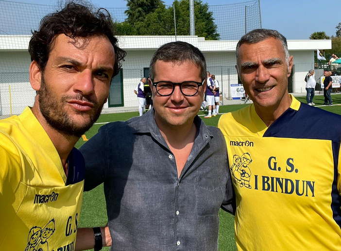 Andrea Cassani con Marco Parolo e Beppe Bergomi