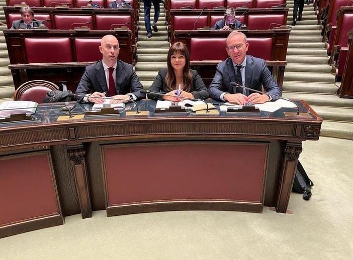 Il Presidente Ciro Maschio con l’Onorevole Alice Buonguerrieri e l'Onorevole Andrea Pellicini