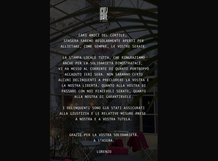 Il messaggio de Il Cortile di Lorenzo Il messaggio de Il Cortile di Lorenzo