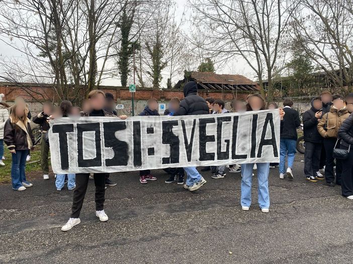 Sciopero al liceo scientifico, uno striscione dice tutto: «Tosi sveglia» Sciopero al liceo scientifico, uno striscione dice tutto: «Tosi sveglia»