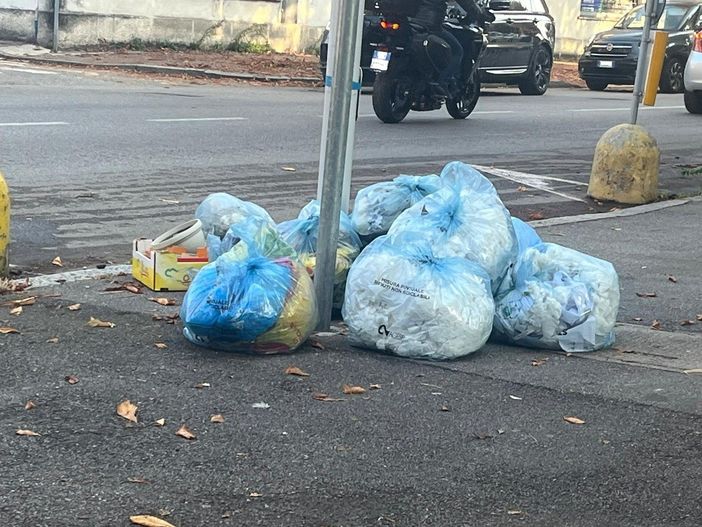 Rifiuti rimasti in strada nonostante la comunicazione di Agesp