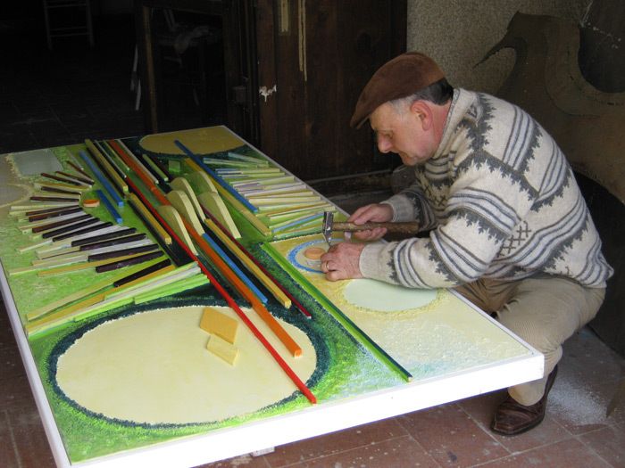 Marcello Silvestri al lavoro (foto da marcellosilvestri.com)