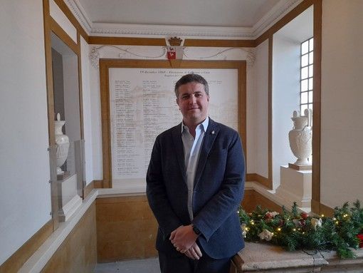 Il sindaco Andrea Cassani, a Palazzo Borghi