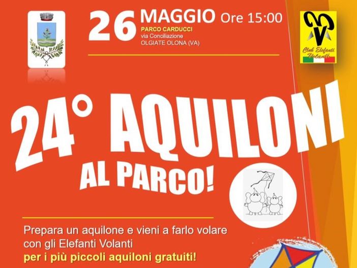 Con gli Elefanti Volanti, a Olgiate torna “Aquiloni al parco” Con gli Elefanti Volanti, a Olgiate torna “Aquiloni al parco”
