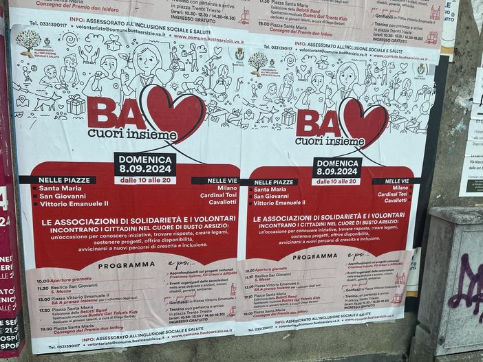 Cuori Insieme minuto per minuto. Così i volontari di Busto vivranno la loro giornata Cuori Insieme minuto per minuto. Così i volontari di Busto vivranno la loro giornata