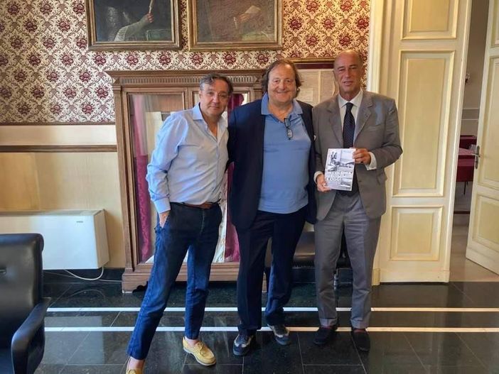 Gigi Farioli con il sindaco di Alassio, Melgrati