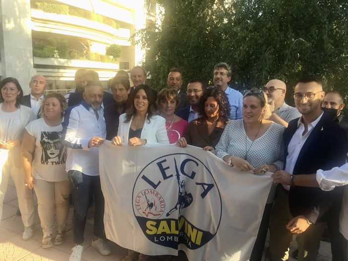 I candidati della Lega con i vertici e Antonelli, e la lista