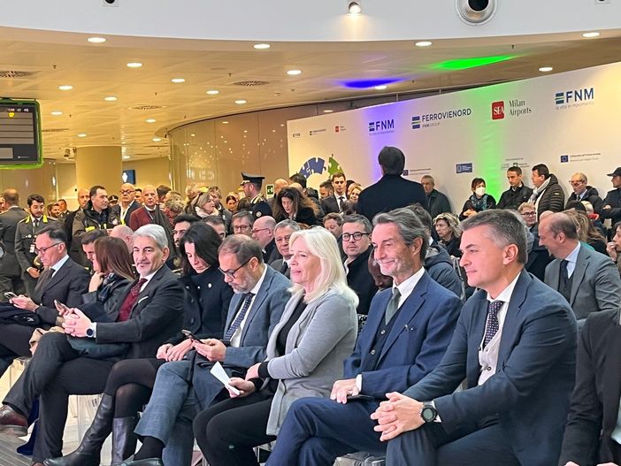 VIDEO. Al via i lavori di collegamento ferroviario: «Malpensa unirà l'Europa e non solo»