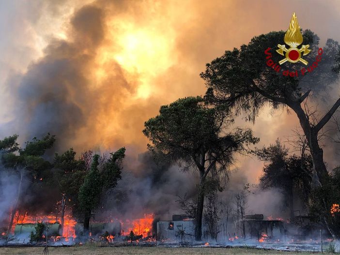 L'incendio a Roma - foto vigili del fuoco