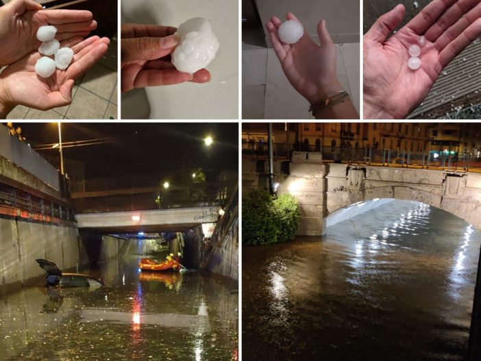 Tempesta di grandine nella notte a Saronno: chicchi da record, sottopassi bloccati, allagate case e danneggiate decine di auto