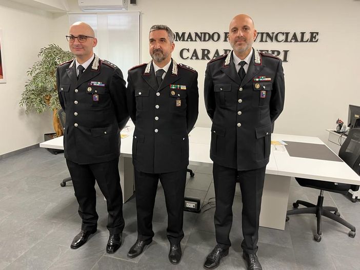Da sinistra: il capitano Convertino, il tenente colonnello Giuliani e il tenente Galesi