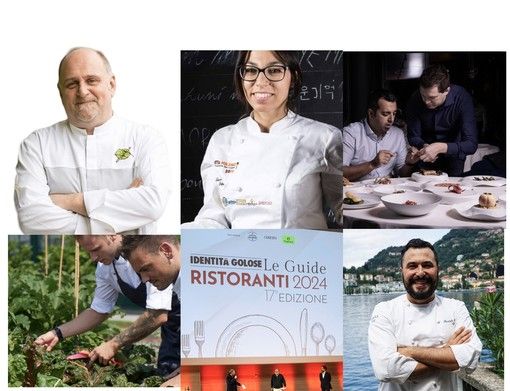 I quattro ristoranti inseriti nella guida (da sinistra Acquerello, sotto Olio, a lato La Tavola del Porticciolo e sopra Acqua) e al centro Lucia Sapia de Il Dolce Sogno I quattro ristoranti inseriti nella guida (da sinistra Acquerello, sotto Olio, a lato La Tavola del Porticciolo e sopra Acqua) e al centro Lucia Sapia de Il Dolce Sogno