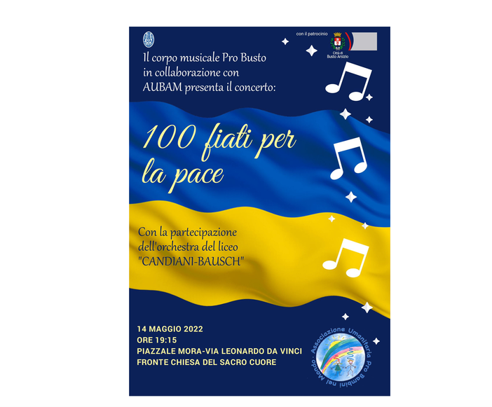 “Cento fiati per la pace” con l’inno ucraino per dire basta alla guerra