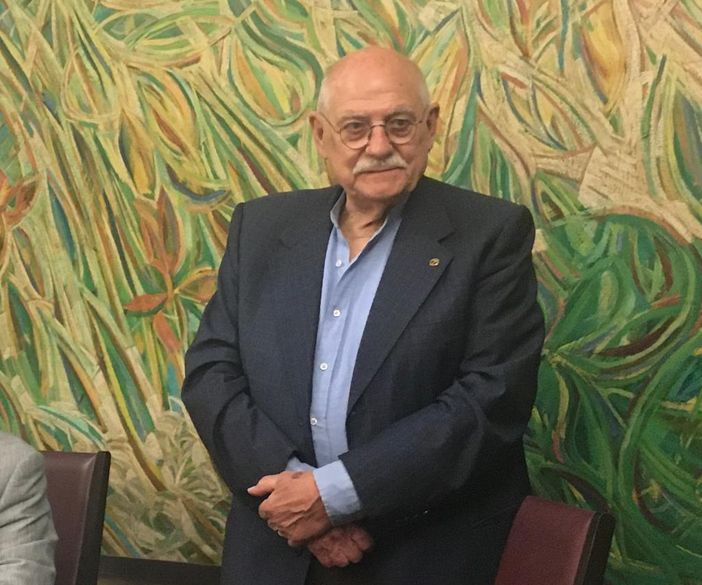 Sergio Allegrini durante una conviviale del Panathlon a Olgiate