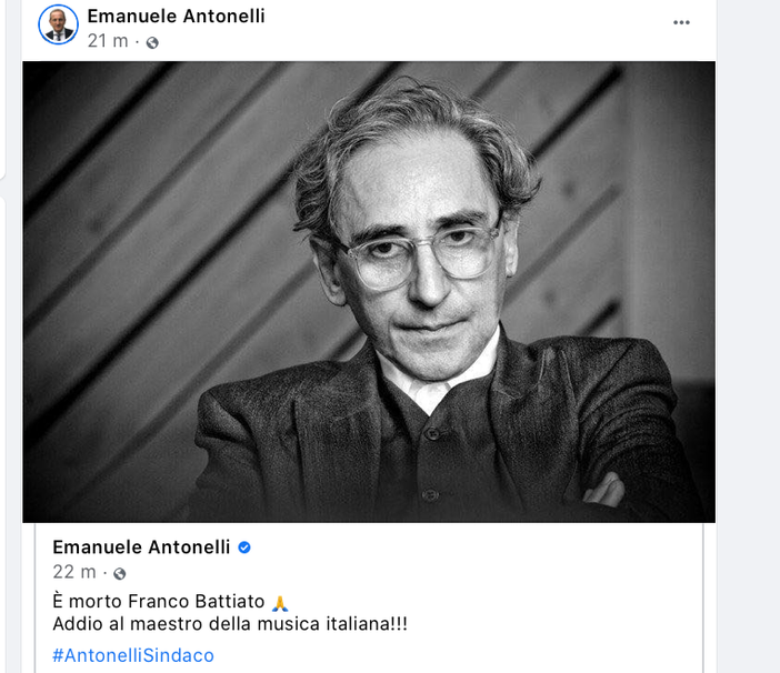 L'omaggio del sindaco di Busto a Battiato