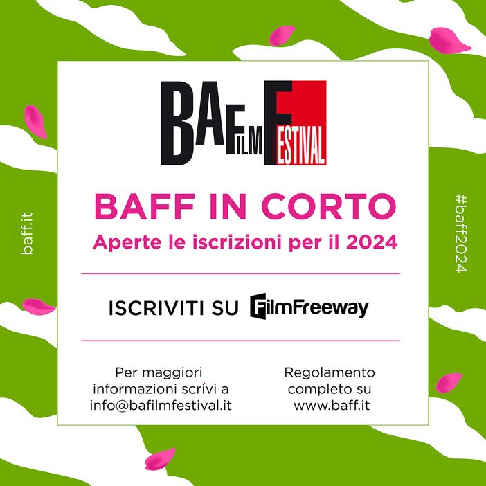 Aperte le iscrizioni al concorso Baff in corto 2024, deadline al 6 settembre