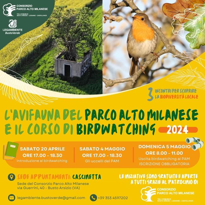 Corso di Birdwatching alla scoperta della fauna alata del Pam