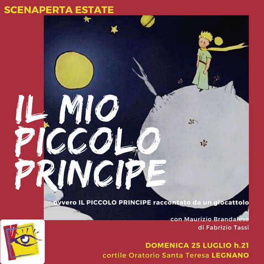 Spettacolo per grandi e bambini, il 25 luglio, all'oratorio Santa Teresa di Legnano (immagine dalla pagina fb di ScenAperta)
