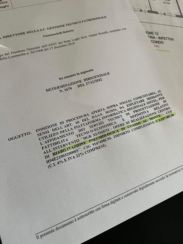 Centro di Riabilitazione pneumologica di Cuasso al Monte: pronta la gara per l'affidamento della progettazione Centro di Riabilitazione pneumologica di Cuasso al Monte: pronta la gara per l'affidamento della progettazione