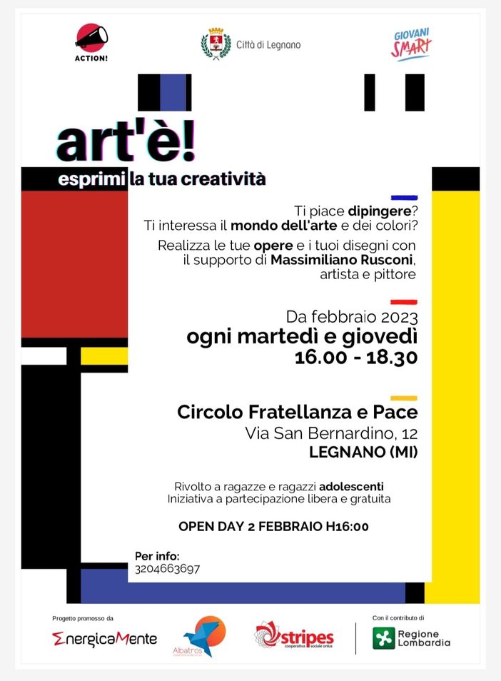 Art’è: con Massimiliano Rusconi un mondo a colori per gli adolescenti al Circolone di Legnano