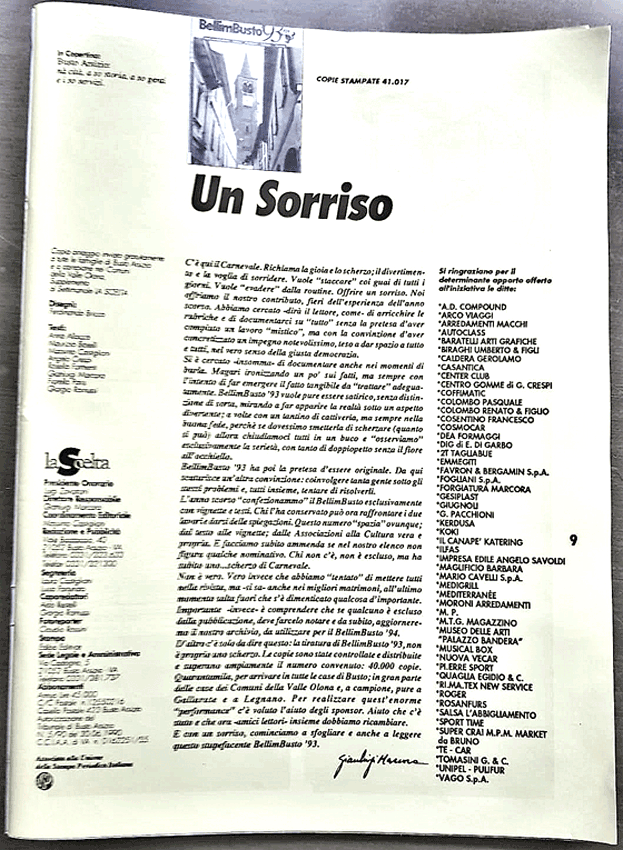 "BellimBusto '93" - Rivista sul Carnevale edita da Busto Sport "BellimBusto '93" - Rivista sul Carnevale edita da Busto Sport