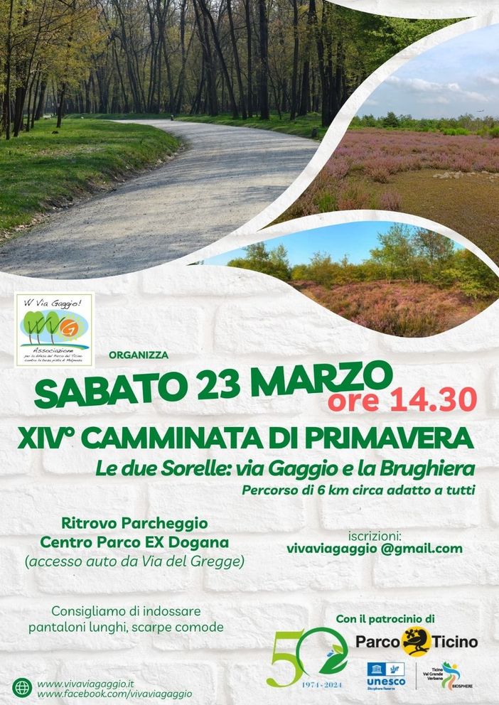 Il 50º anniversario del Parco del Ticino si festeggia con Viva Via Gaggio Il 50º anniversario del Parco del Ticino si festeggia con Viva Via Gaggio