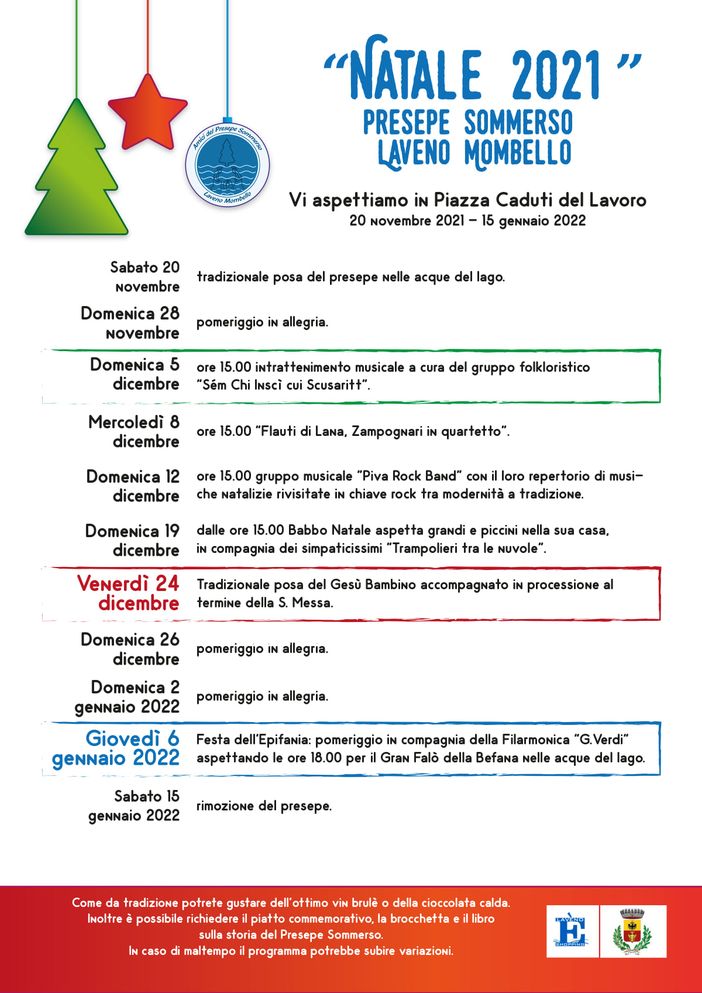 Presepe Sommerso di Laveno: il programma completo della 42esima edizione