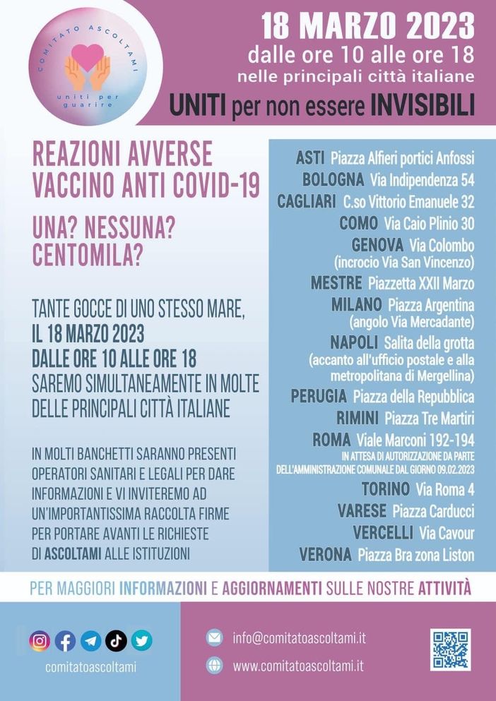 Danni da vaccino Covid-19? Info-point del “Comitato Ascoltami” a Varese