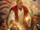 Luce divina e fedeli in preghiera, Trump come Gesù nell'immagine Ai postata su Truth
