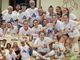 Nel riquadro Paola Egonu con la Famiglia Lualdi a festeggiare la promozione in A2 di Villa Cortese - Foto Gianluigi Rossi