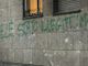 Una delle scritte apparse nelle scorse ore a Busto