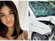 Sara Vetrano e il mezzo dopo l'incidente