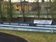 Lo striscione comparso all'inizio della partita allo Speroni
