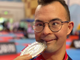 Mattia con la medaglia e Nicosanti (foto postate dal coach)
